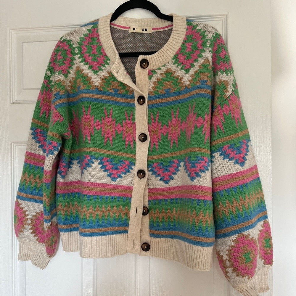 BODEN Abi Jacquard Cardigan (Aztec multi) SOLD OUT - Picture 7 of 9